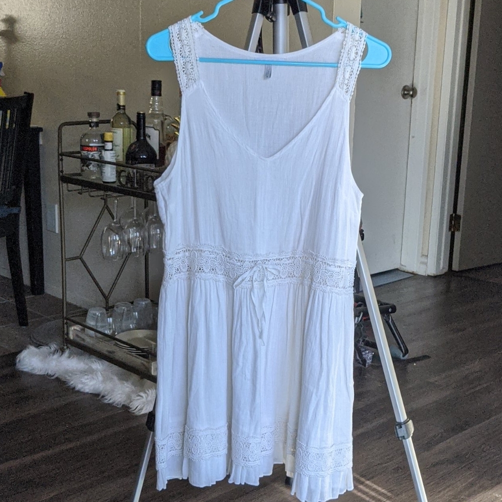 O'Neill white surf dress with crochet details